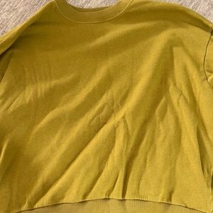 Yellow crew neck one small stain on sleeve super comfy American eagle
